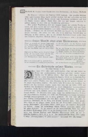 Ein Gedenkjahr unserer Marine.