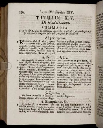 Titulus XIV. De replicationibus