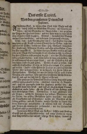 Das erste Capitel. Von den grausamen Peinen des Fegfeurs.