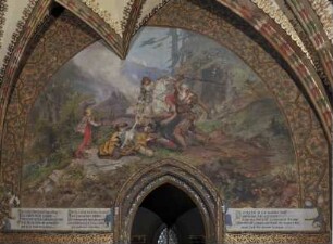 Wandbild: "Der Altenburger Prinzenraub, 1455 - Teil 2: Die Befreiung Albrechts durch den Köhler"