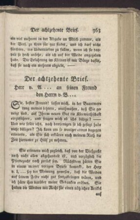 Der achtzehente Brief