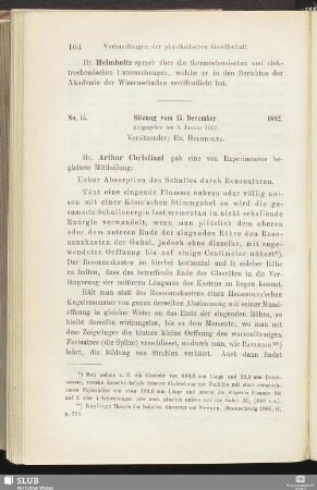 No. 15. Sitzung vom 15. December 1882