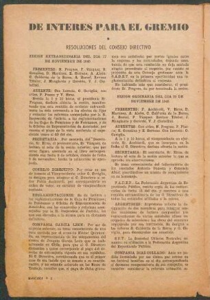 De interés para el gremio : Resoluciones del Consejo Directivo