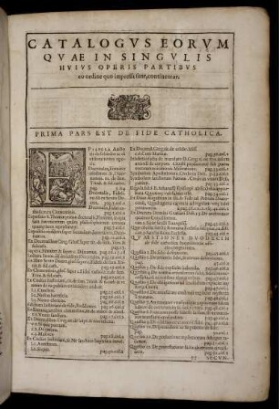 Catalogvs eorvm qvae in singvlis hvivs operis partibvs