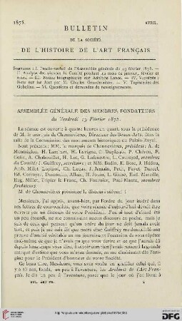 Assemblée générale des membres fondateurs du vendredi 19 février 1875