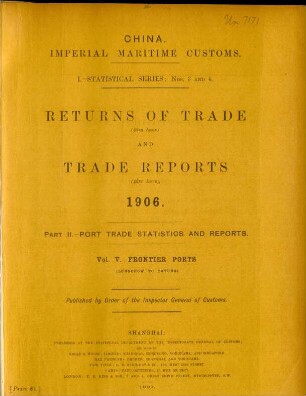 Vol. V. - Frontier ports (Lungchow to Yatung)