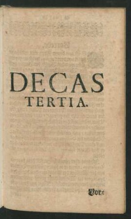 Decas Tertia.