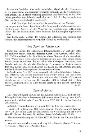 Vom Sport am Johanneum