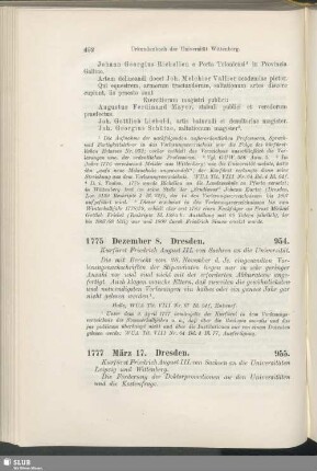 954. 1775, Dezember 8. Dresden