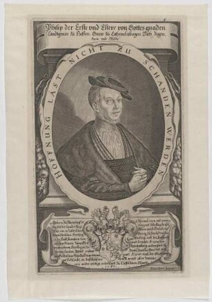 Bildnis des Philip der Erste und Eltere zu Hessen