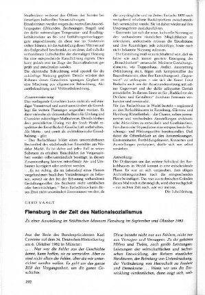 Flensburg in der Zeit des Nationalsozialismus