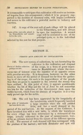 Section II. Period and amount of instalments