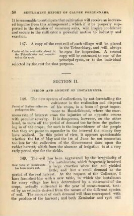Section II. Period and amount of instalments