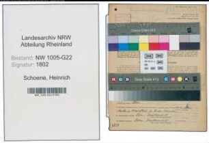 Entnazifizierung Heinrich Schoene , geb. 21.10.1894 (Schachtmeister)