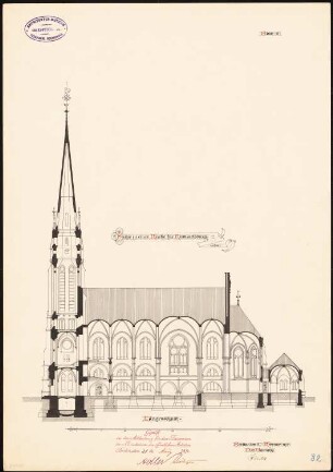 Evangelische Erlöserkirche, Berlin-Rummelsburg: Längsschnitt