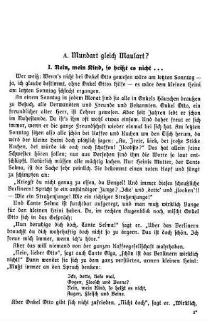 A. Mundart gleich Maulart?