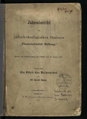 Die Ethik des Maimonides