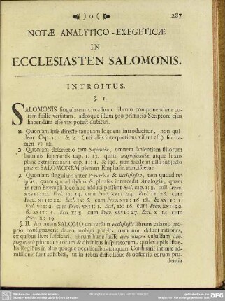 Notae Analytico- Exegeticae In Ecclesiasten Salomonis