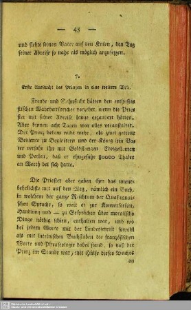 7. Erste Ausflucht des Prinzen in eine weitere Welt