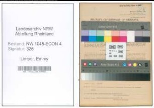 Entnazifizierung Emmy Limper , geb. 26.04.1884 (Kaufmann)