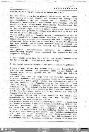 Waldsterben nach Kernkraftwerksunfall