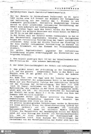 Waldsterben nach Kernkraftwerksunfall