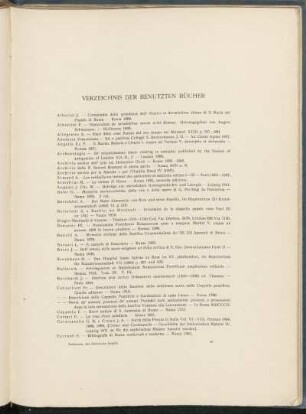 Verzeichnis der benutzten Bücher