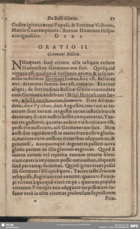 Oratio II. Germani Militis