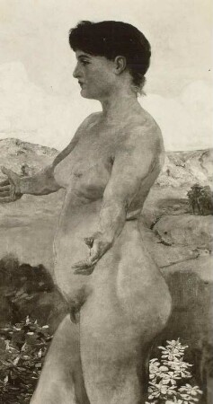 Frauenakt. Studie für Mittelfigur des Parisurteils