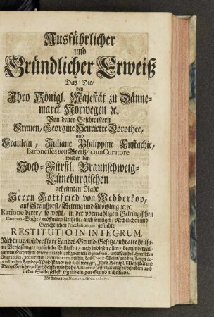 Ausführlicher und Gründlicher Erweiß