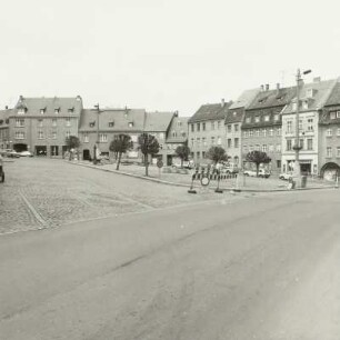 Waldenburg (Sachsen), Marktplatz mit Rathaus, Blick nach SW