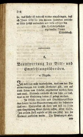 6. Beantwortung der Bitt- und Empfehlungsschreiben.