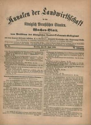 No. 25. Berlin, den 20. Juni 1866. VI. Jahrgang.