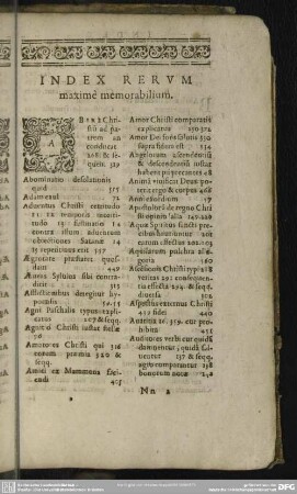 Index Rerum maximè memorabilium
