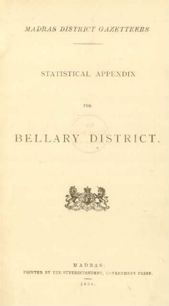 Statistical appendix for Bellary District