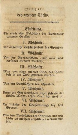 Innhalt des zweyten Theils
