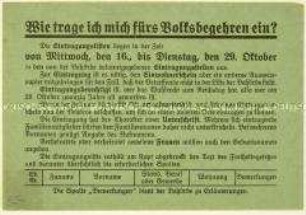 Konvolut: 19 Stück Handzettel zum Verfahren des Volksbegehrens gegen den Young-Plan 1929