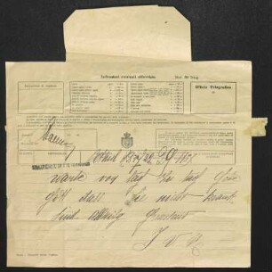 Brief von Fritz von Unruh an Margarete Hauptmann