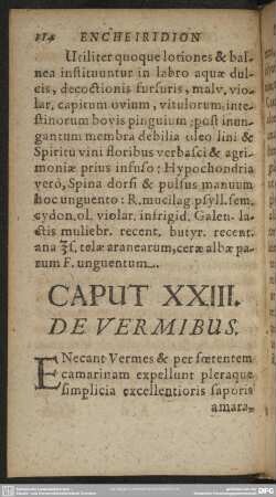 Caput XXIII. De Vermibus