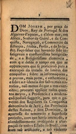 Edit d'expulsion des Jésuites de tous les États de la Couronne de Portugal