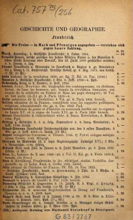 Antiquarischer Katalog von Ferdinand Steinkopf in Stuttgart. 256. 1880