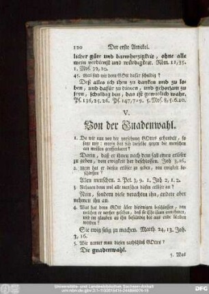 V. Von der Gnadenwahl.