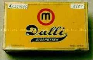 Blechdose für "m Dalli ZIGARETTEN 100 STÜCK m. GOLD MANOLI BERLIN"
