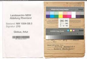 Entnazifizierung Artur Globus , geb. 04.09.1906 (Arbeiter)