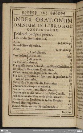 Index Orationum Omnium In Libro Hoc Contentarum