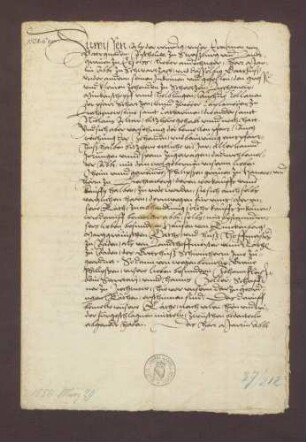 Consens des Bischofs Erasmus zu Straßburg für Abt und Convent des Klosters Schwarzach am Rhein zum Verkauf ihrer großen und kleinen Zehnten zu Scherzheim, Lichtenau, Muckenschopf, Helblingen [Helmlingen] und des Kirchensatzes zu Scherzheim