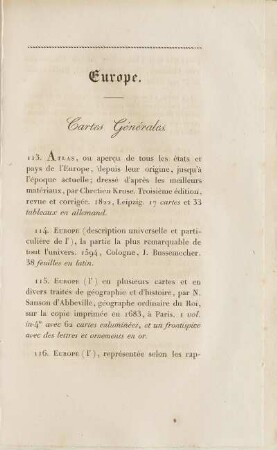 Cartes Générales
