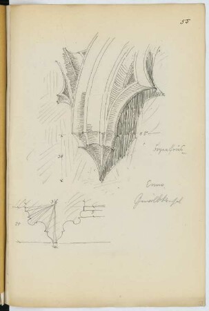 Kirche, Enns: Details (aus: Skizzen- und Fotoalbum 21)