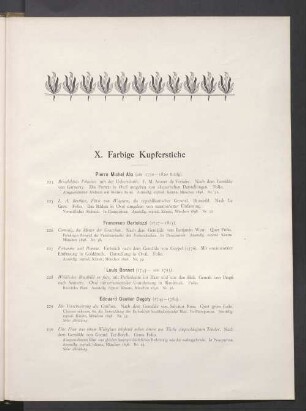 X. Farbige Kupferstiche