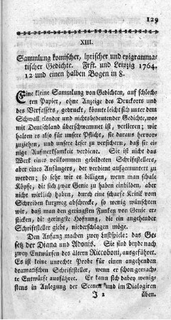 XIII. Sammlung komischer, lyrischer und epigrammatischer Gedichte.